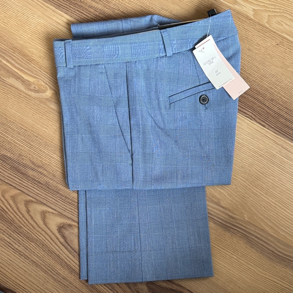 NWT Banana Republic Navy Plaid Logan Dress Pants